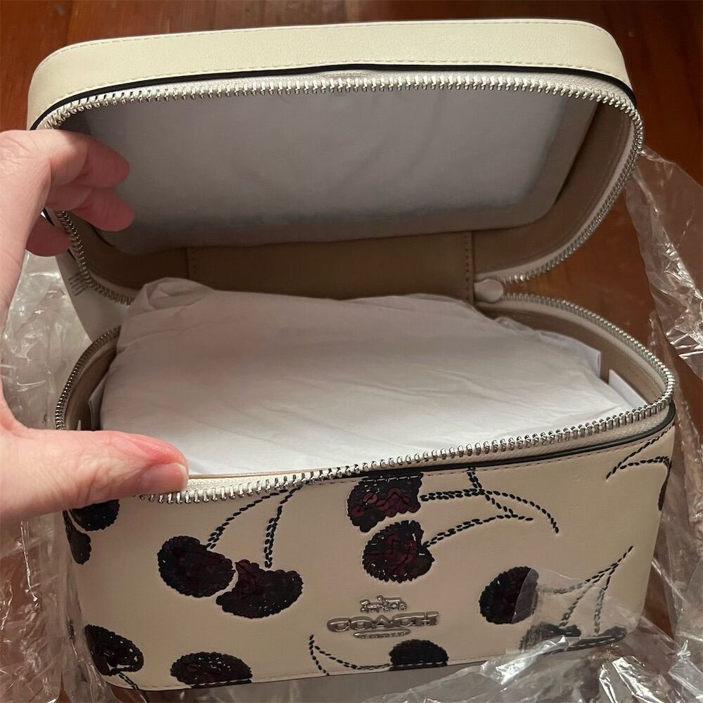 COACH Cosmetic & Make up Case w Cherry Print CDC13 AUTHENTIC New Coach Packaged - Picture 9 of 11